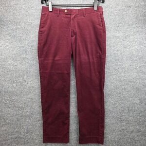 Peter Millar Crown Crafted Burgundy Corduroy Straight Leg Dress Pants Mens 33x32
